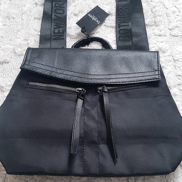 NEW Botkier New York Polyester and Faux Leather Black Backpack - Picture 1 of 4